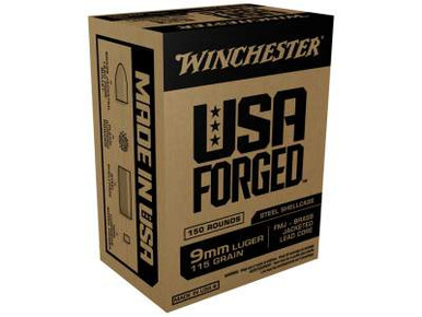 Winchester 9mm Ammunition USA Forged WIN9S 115 Grain Full Metal Jacket Case of 750 Rounds