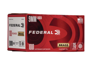 Federal 9mm Ammunition Champion WM51991 115 Grain Full Metal Jacket Case of 500 Rounds