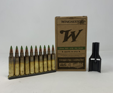 Winchester 5.56 NATO Ammunition WM855CPFull Metal Jacket 62 Grain With Stripper Clips 30 Rounds