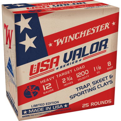 Winchester USA VALOR 12 Gauge 2.75" #8 Shot - 25 Round Box