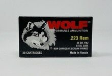 Wolf 223 Rem Ammunition 55 Grain Full Metal Jacket *Repackaged* 20 Rounds