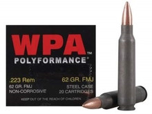Wolf 223 Rem WPA Polyformance 62 gr FMJ Steel 20 rounds