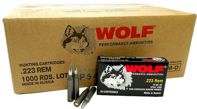 Wolf 223 Polyformance Ammunition 75 Grain Hollow Point Case 1000 Rounds