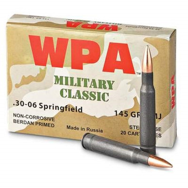 Wolf 30-06 Ammunition 145 Grain Full Metal Jacket Steel Case 20 rounds
