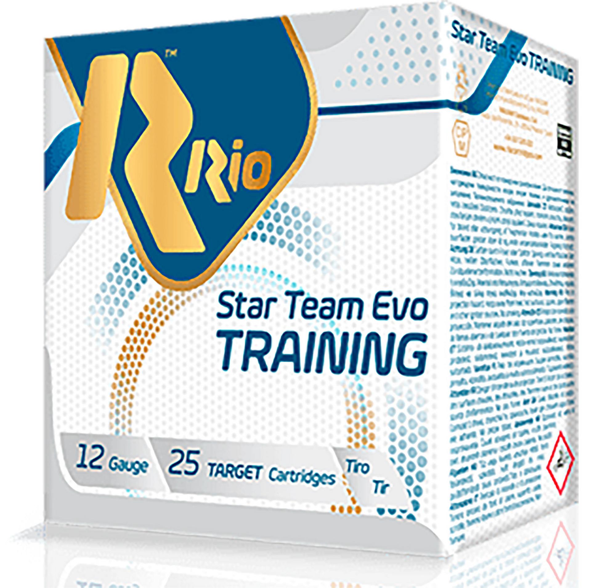 Rio Star Team EVO Shotshells STT32X8, 12 Gauge, 2-3/4", 1 1/8 oz, 1250 fps, #8 Lead Shot, 25 Rds/box