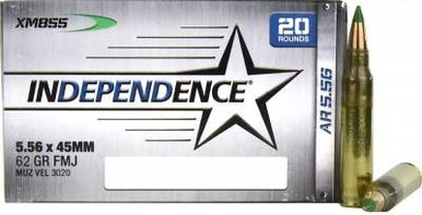 Federal Independence 5.56mm 62 Gr FMJ Ammo XM855I 20 rounds