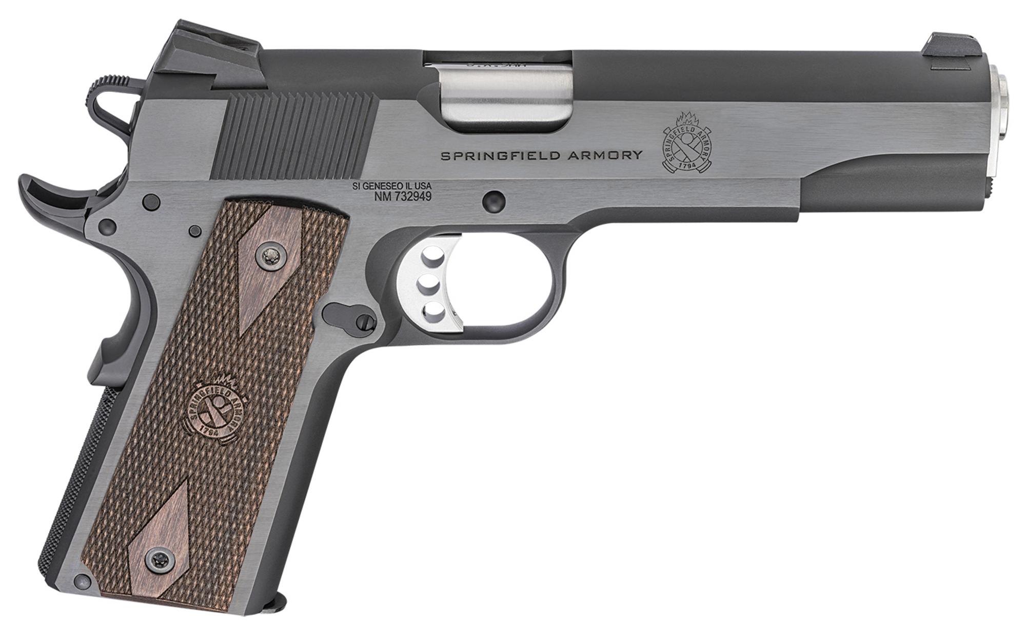 Springfield 1911 Garrison Pistol PX9419, 9mm, 5", Thin-Line Wood Grips, Blued Finish, 9 Rds