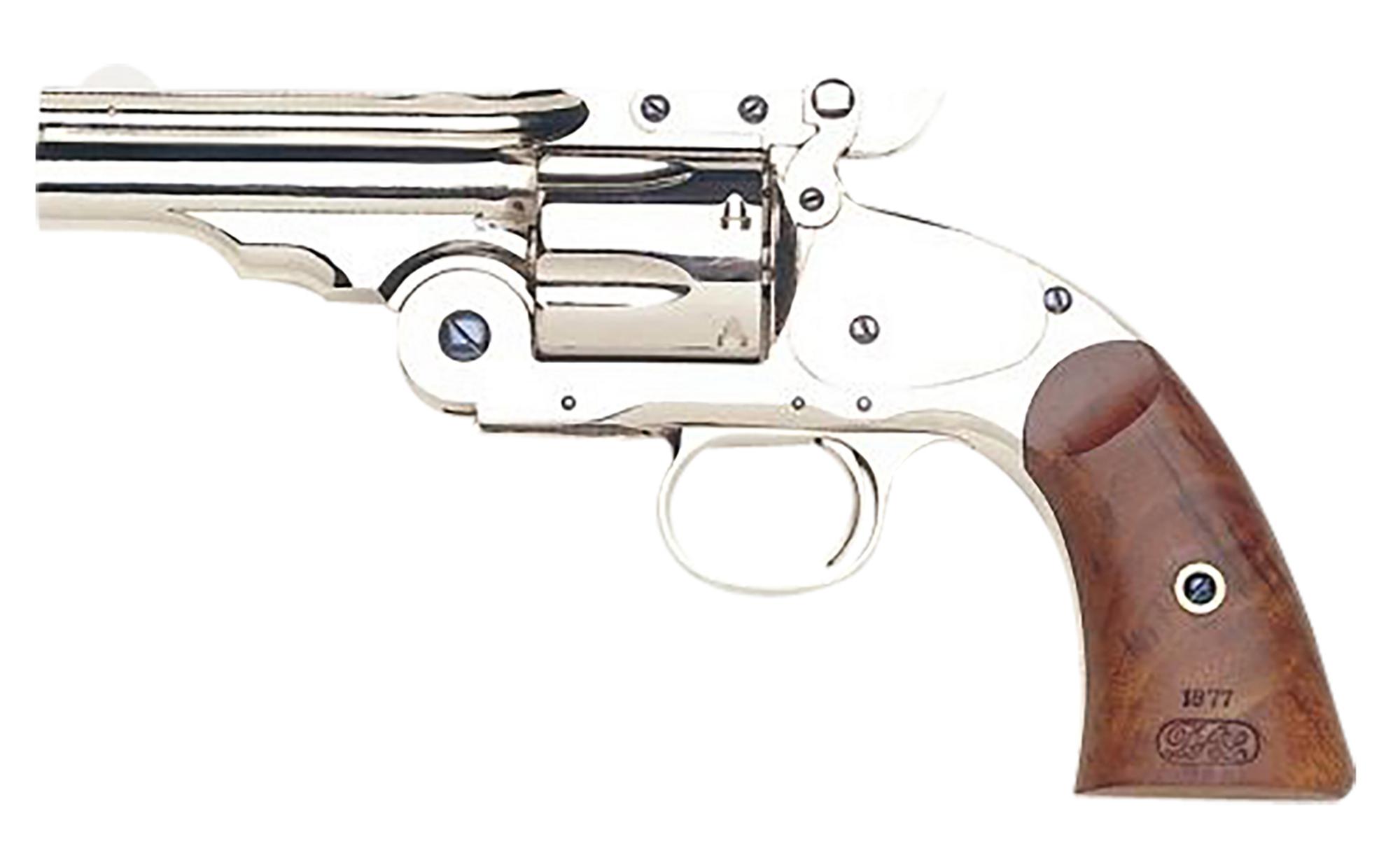 Taylors Schofield Top Break 550675, 44-40 Win, 5", Walnut Grips, Nickel-Plated Finish, 6 Rds