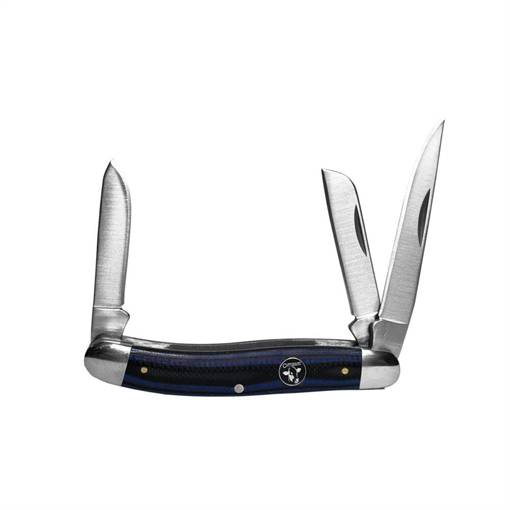 ABKT Cattleman Stockman Cowhand Series Knife 3 Blades Blue CC0001GBL