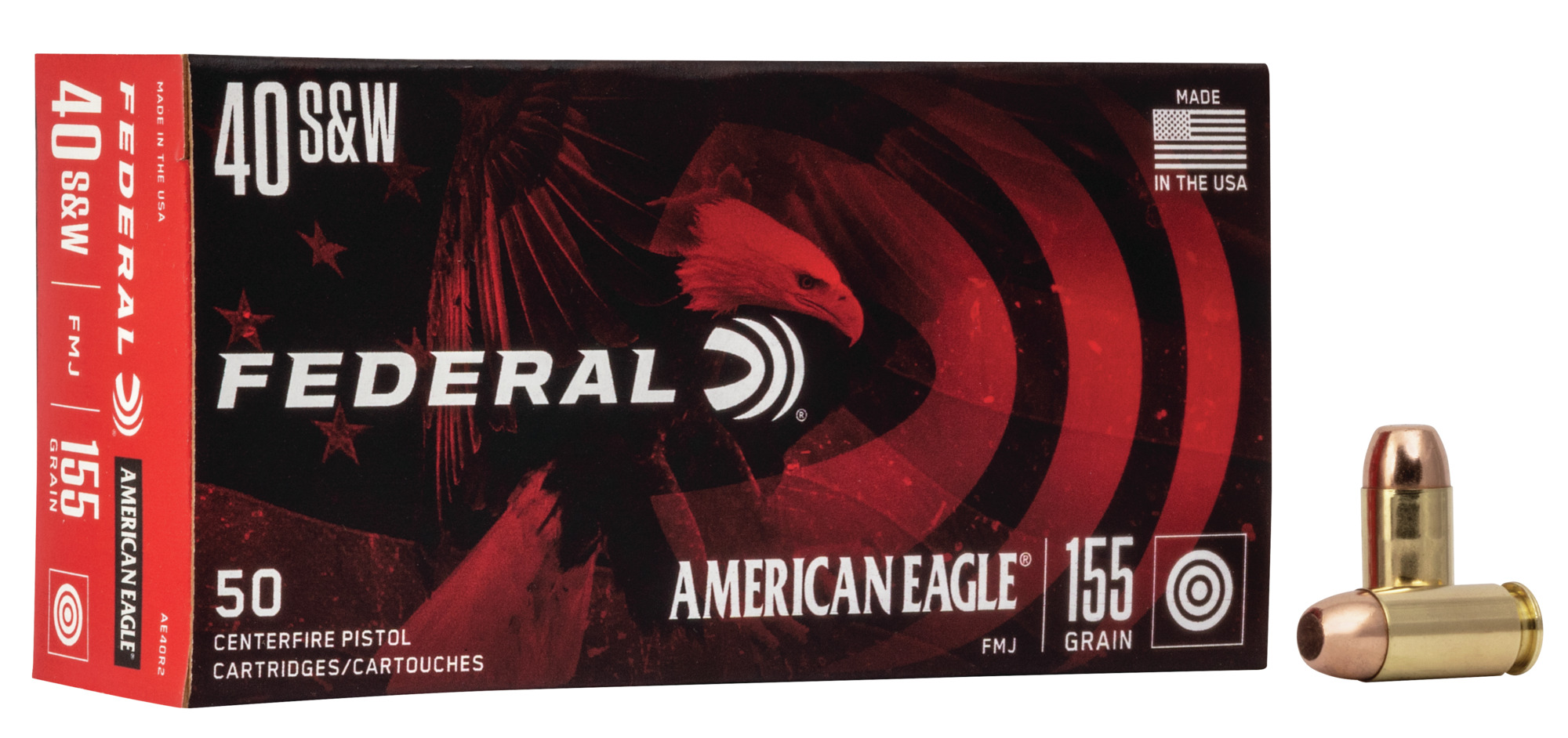 Federal American Eagle .40 S&W 155gr. FMJ 50rd Box #AE40R2
