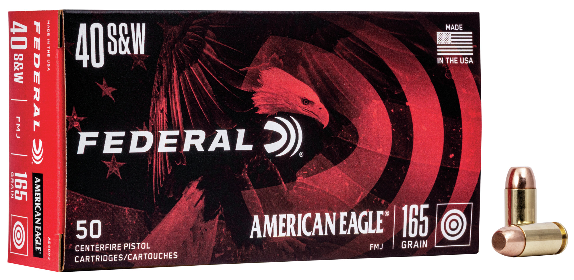 Federal American Eagle .40 S&W 165gr. FMJ 50rd Box #AE40R3