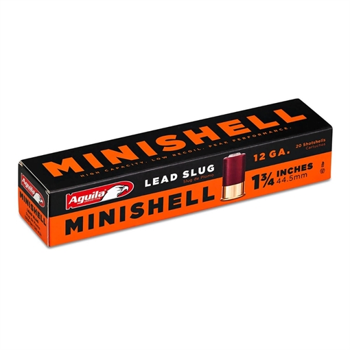 Aguila Ammunition Minishell 12ga Slug 1.75 inch Shotgun Shells - Slug 5/8oz 1250 fps 20rd Box 1C128974