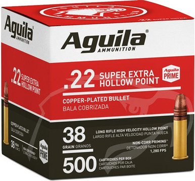Aguila 22LR Ammunition SuperExtra 1B221118 38 Grain Hollow Point 500 Rounds
