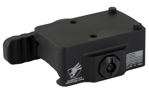 American Defense Mfg. AD-RMR, Quick Detach Mount, Left Hand Lever, Low, Fits Trijicon RMR, Anodized Finish, Black AD-RMR-LW-L-STD