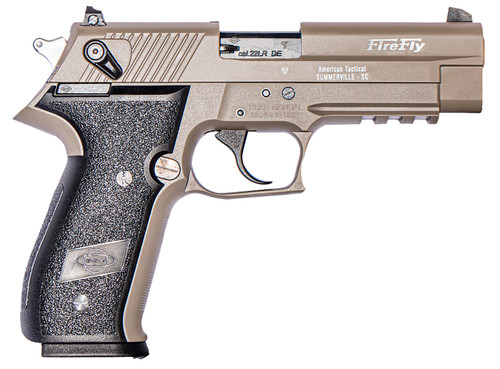 GSG Firefly 22 LR, 4" Barrel, Tan, Black Polymer Grip, 10rd