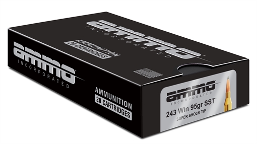 Ammo Inc Signature Hunt .243 Win Rifle Ammo - 95 Grain | Super Shock Tip | 200rd Case 243W095SST