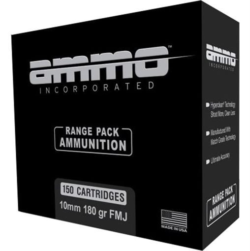 Ammo Inc Signature Range 10mm Handgun Ammo - 180 Grain TMC 150rd Box 10180TMC-A150