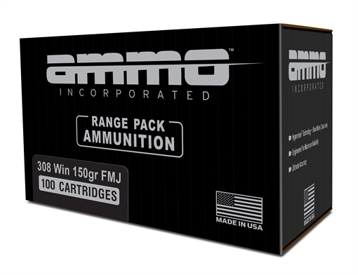 AMMO INC SIGNATURE LINE AMO 308 WIN 150GR FMJ 100RD RANGE PACK ( 6 BOX CASE) 308150FMJ-A100