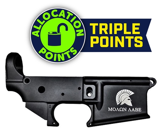 Anderson AM-15 Forged Stripped AR15 Lower Receiver - Black Spartan Molon Labe Logo Retail Packaging D2-K067-A005-0P