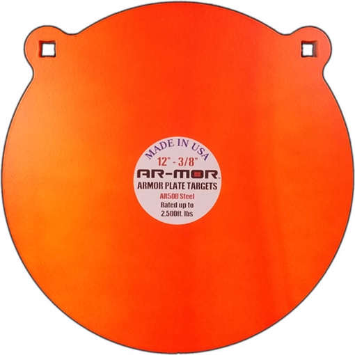 AR-MOR 12" AR500 STEEL GONG 3/8" THICK STEEL ORANGE ROUND 12TGT375