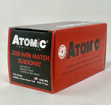 Atomic Ammunition 308 Win Match 00430 175 Grain Hollow Point 50 Rounds