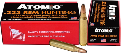 ATOMIC AMMUNITION 223 REM 112GR RN SOFT POINT 20RD 10BX/CS 00483
