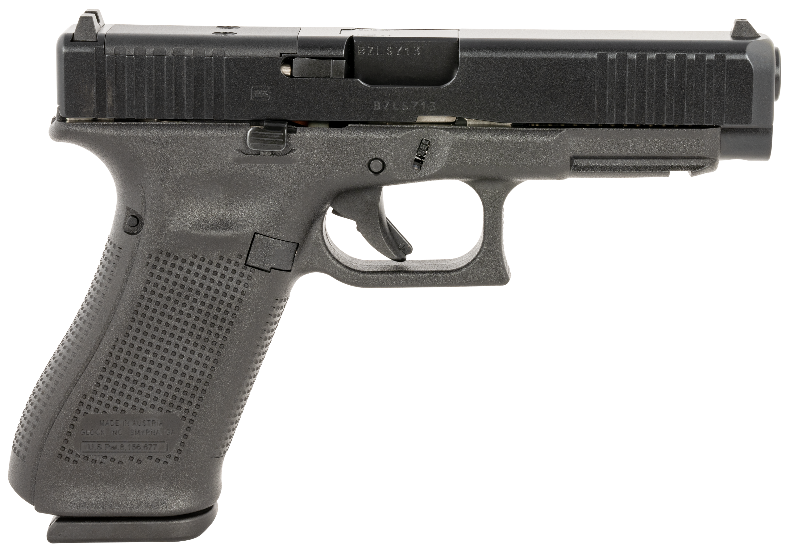 Glock G47 Gen5 MOS Pistol PA475S201MOS, 9mm Luger, 4.49in, Black Interchangeable Backstrap, Black Finish, 10 Rds