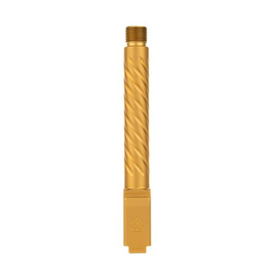 Ballistic Advantage Premium Series Glock 17 9MM 5" Threaded Barrel - 1/2x28, Spiral Fluting, For Glock 17 Gen 5, Gold PVD Finish