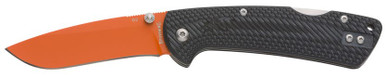 Browning Back Country Folding Knife - 3" D2 Orange Coated Drop Point Blade, Black Textured G10 Handles