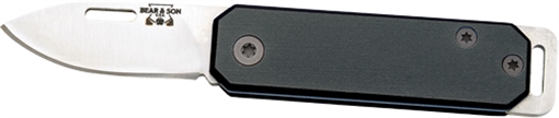 BEAR & SON SLIP JOINT FOLDER 1.5" BLACK/SS ALUMIMUN HANDLE 109BK