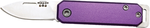 BEAR & SON SLIP JOINT FOLDER 1.5" PURPLE/SS ALUMINUM HANDLE 109PL