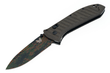 Benchmade Presidio II Limited Edition Folding Knife - 3.72" S30V Camo CeraKote Blade, Milled OD Green Micarta Handles, AXIS Lock - 570CAMO-2601