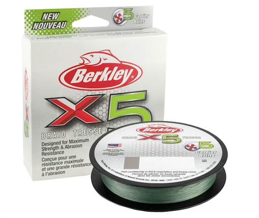 BERKLEY FISHING PRODUCTS X5 BRAID FILLER SPOOL LOW-VIS GREEN 65/17 1486719