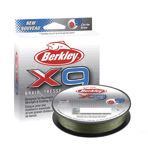 BERKLEY FISHING PRODUCTS X9 BRAID FILLER SPOOL LOW-VIS GREEN 8/2 1486811