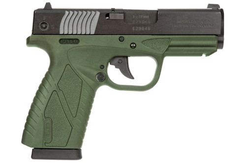 Bersa BPCC 9mm, 3.3" Barrel, Olive Drab Green, Interchangeable Sights, 8rd