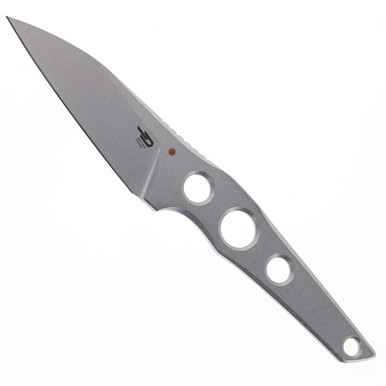 Bestech Knives VK-Core Fixed Blade - 3.2" Sandvik 14C28N Wharncliffe Blade, Stonewash Finish, Black Kydex Sheath