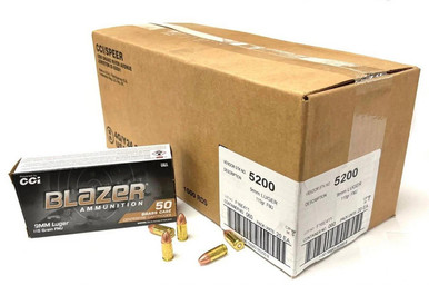 CCI Blazer Brass 9mm 115gr Full Metal Jacket (FMJ) - 1000 Round Case