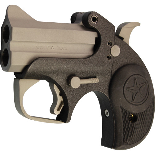 Bond Arms Backup Derringer 9mm, 2.5" Barrel, Black Rubber Grip, Stainless Steel, 2rd