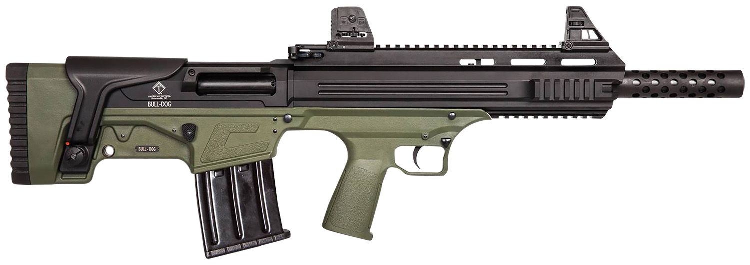 American Tactical Bulldog Semi-Auto Shotgun ATIG20BDG, 18.50", 3" Chmbr, Green Fixed Bullpup Stock, 5 Rds