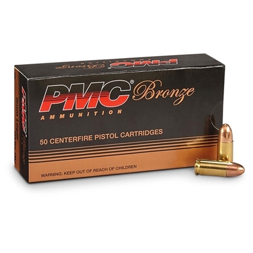 PMC Bronze Handgun Ammunition 9mm Luger 147gr FMJ 975 fps 50/ct 9H