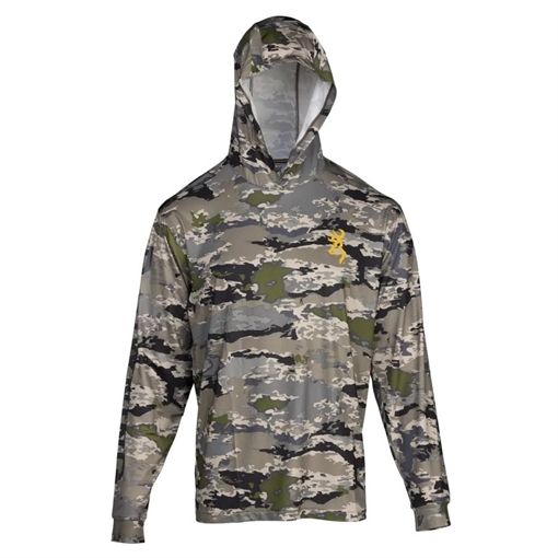 Browning Hooded Long Sleeve Tech Shirt Ovix Camo 2XL 3010863405
