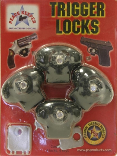 Bulls Eye Peace Keeper Plastic Keyed Trigger Lock - 4 Pack TG4000