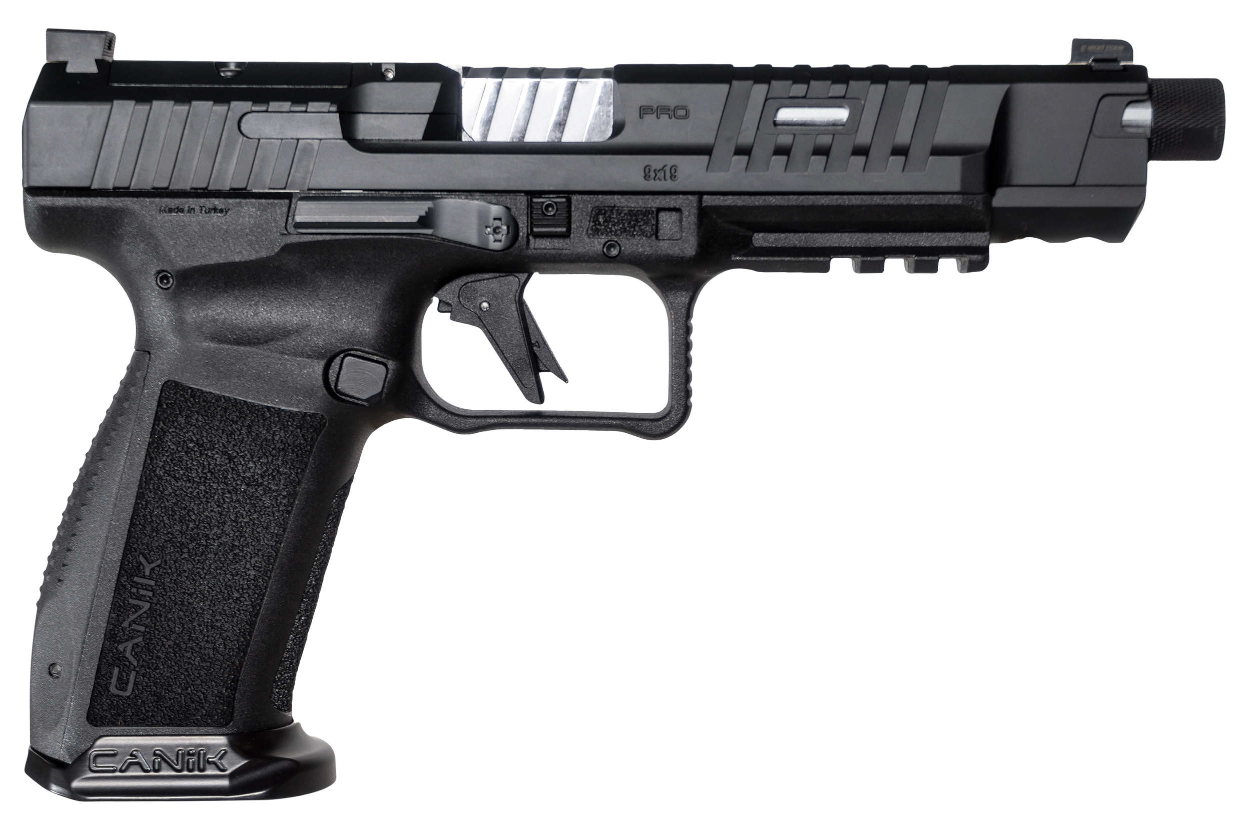 Canik Mete SFX Pro Full Size Pistol HGP7157N, 9mm, 5.74", Aggressive Textured Grips, Black Finish, Chrome-Plated Threaded Barrel, Optic Ready,20 Rds