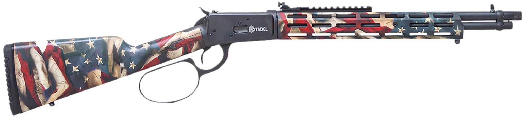 Citadel LevTac Lever Action Rifle CIT357LVRUSA, 357 Mag, 16.5" Threaded, American Flag Camo Fixed Stock, 8 Rds