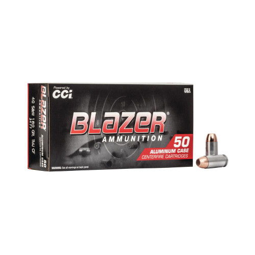 CCI Blazer .40SW 180gr, Total Metal Jacket, CleanFire, Aluminum Case, 50rd Box
