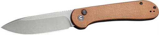 CIVIVI KNIFE ELEMENTUM 3.47" BROWN MICARTA/GRAY STONEWASHED C2103D