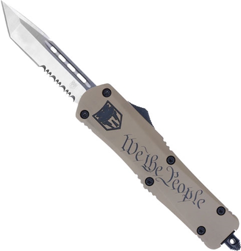 COBRATEC MEDIUM FS3 OTF WE THE PEOPLE 3" TANTO SERRATED MWTPFS3TS