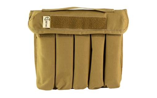 Cole-TAC Can Caddy, Standard Size, 500 Denier Nylon, 9.25"x10.5"x2.5", Coyote Brown, 5 Slots for Suppressor Storage CD102