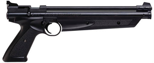 Crosman American Classic Pump Pistol 177 1rd Rifled Steel Barrel, Fixed Front/Adjustable Rear Sights, Black Polymer Grips, Crossbolt Safety P1377