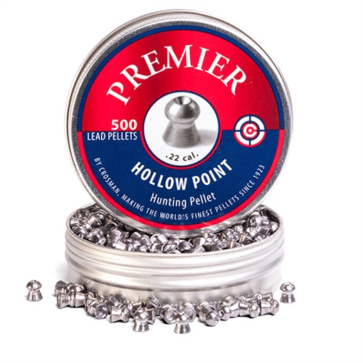 CROSMAN PREMIER .22 CAL PELLET 22 HOLLOW PT 500 COUNT (12 UNIT CASE) LHP22